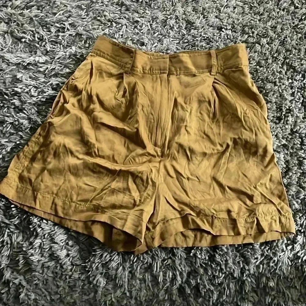 Silk Mustard Shorts